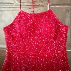 Red Sequin Halter Top